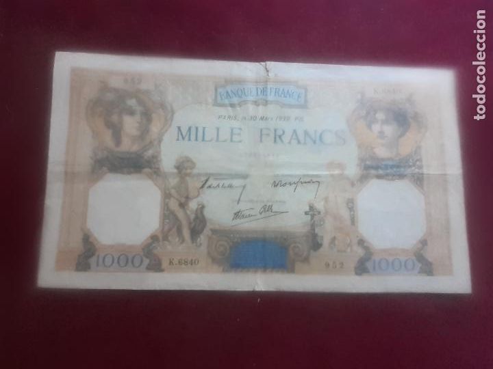 Billetes extranjeros: Francia. 1000 francos de 1939 - Foto 1