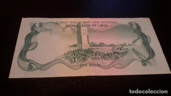 Billetes extranjeros: Libya Libia 5 dinar 1980 VF+ EF - Foto 2