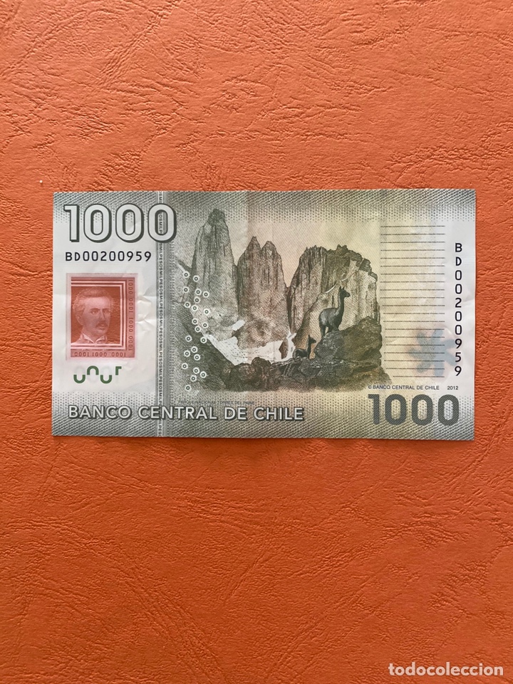 Billetes extranjeros: 1000 pesos.Chile - Foto 2