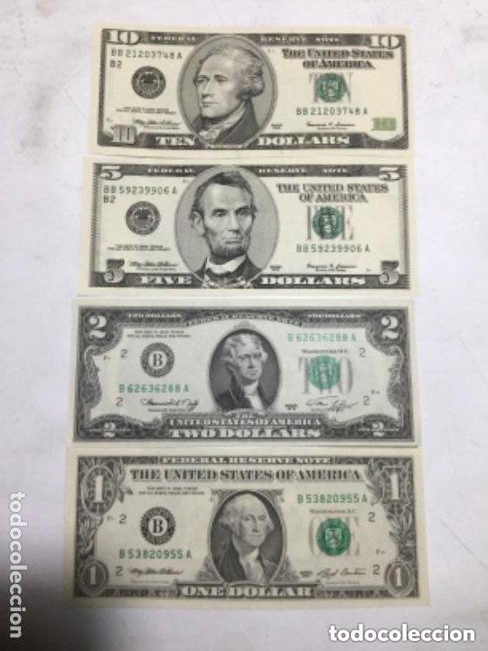 Billetes extranjeros: USA -10-5-2 y 1 d&oacute;lares - plancha - Foto 1