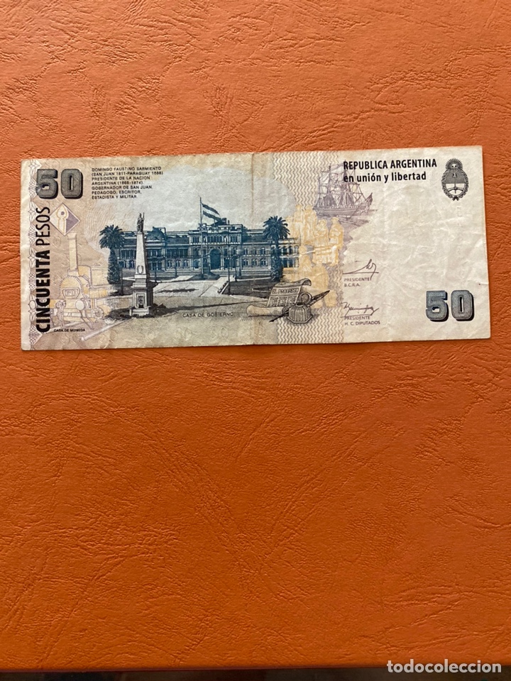 Billetes extranjeros: 50 pesos.Argentina - Foto 2