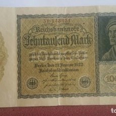 Billetes extranjeros: BILLETE DE DIEZ MIL / MARCOS ALEMANES / EDITADO EL 19 - 1 - 1922