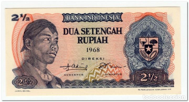 Billetes extranjeros: INDONESIA,2 1/2 RUPIAH,1968, - Foto 1