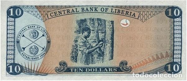 Billetes extranjeros: Liberia 10 dollars 2011 pk 27f SIN CIRCULAR - Foto 2