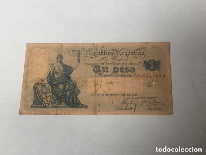Billetes extranjeros: ARGENTINA - 1 PESO - 1897 - SERIE B - Foto 1