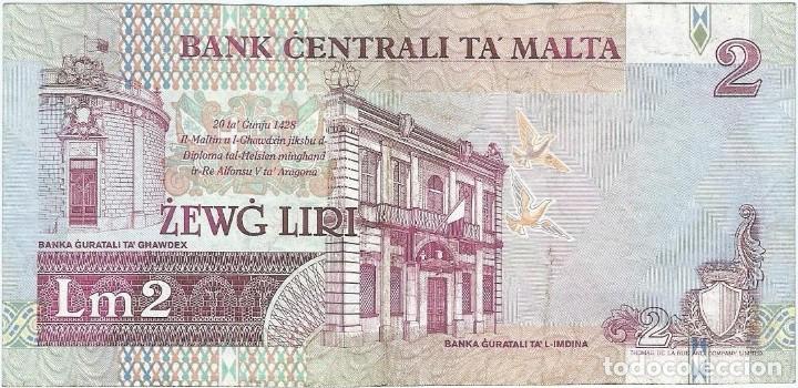 Billetes extranjeros: Malta 2 liri 1994 pk 45c - Foto 2