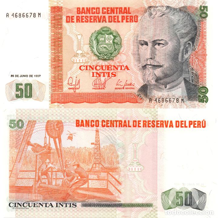 Billetes extranjeros: Per&uacute;. 50 Intis. 1987. P-131. SC. - Foto 1