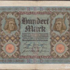 Billetes extranjeros: BILLETES - GERMANY-ALEMANIA - 100 MARK 1920 - SERIE X - PICK-69B (MBC-). Lote 221430753