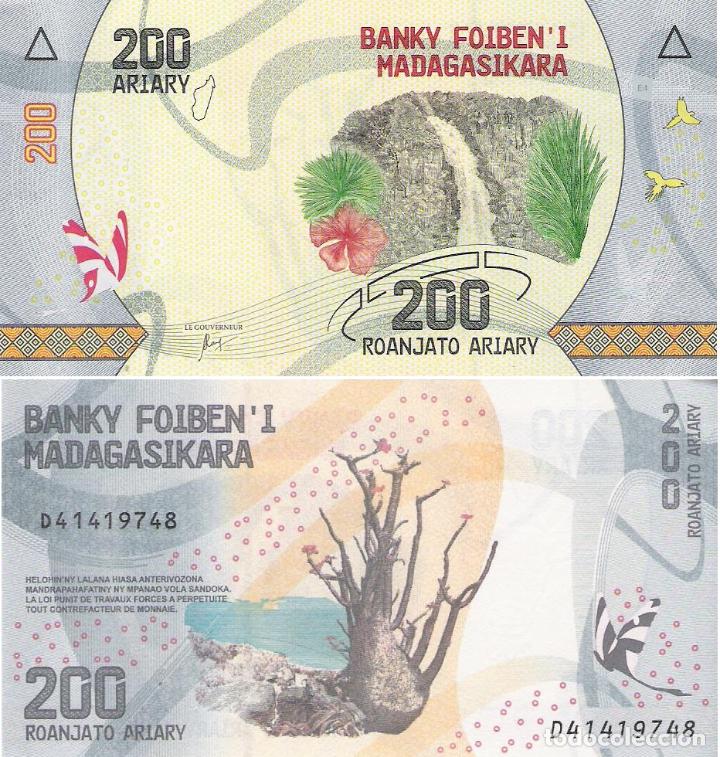 Billetes extranjeros: Madagascar. 200 Ariary. 2017. P-98. SC* - Foto 1