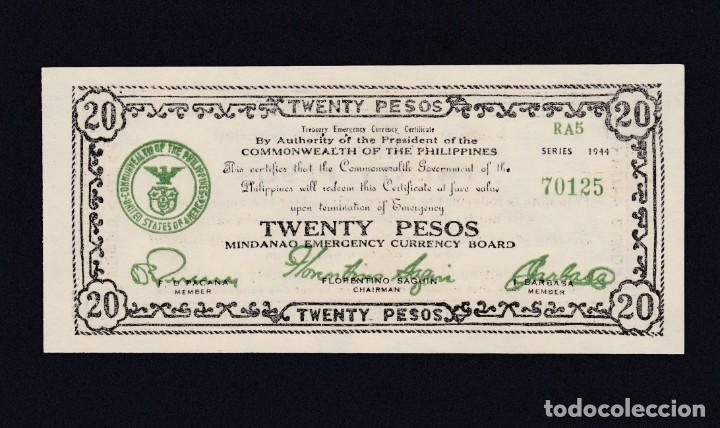 Billetes extranjeros: FILIPINAS - 20 PESOS DE 1944 - (GUERRILLA) - 2 &ordf; GUERRA MUNDIAL. - SIN CIRCULAR
