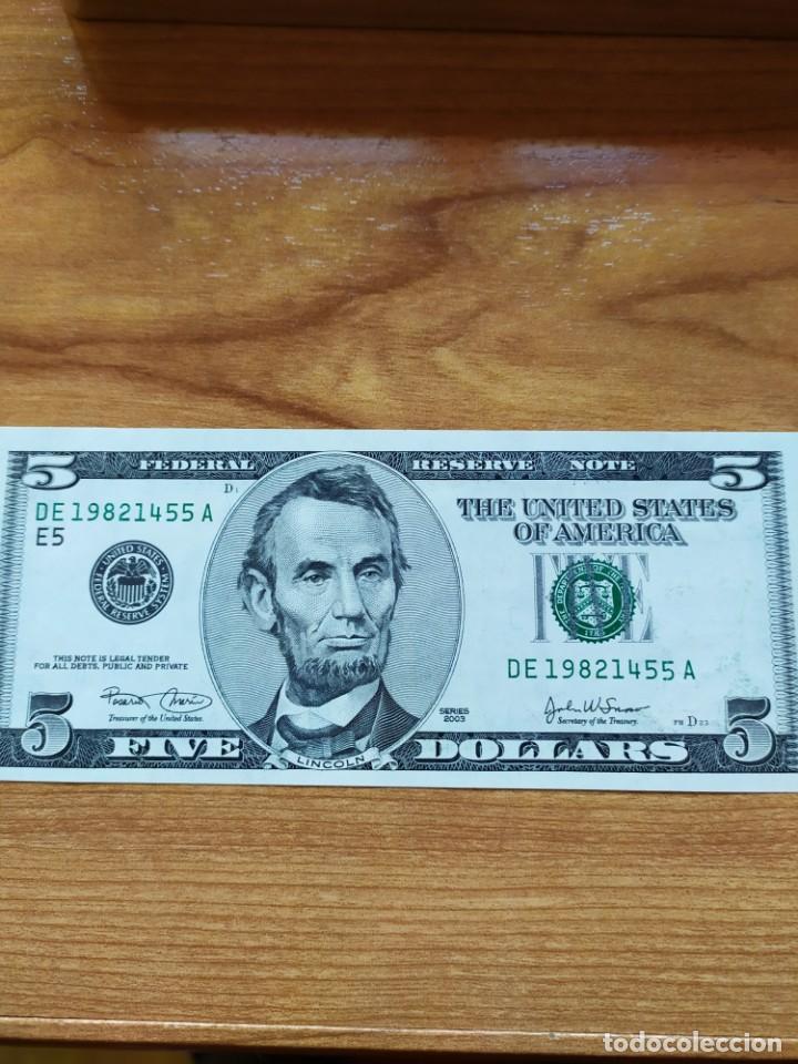 Billetes extranjeros: BILLETE DE 5 DOLARES DE 2003. PLANCHA. - Foto 1
