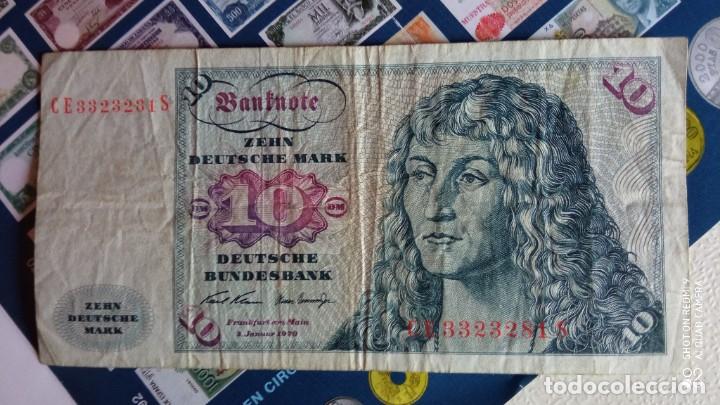 Billetes extranjeros: Billete 10 marcos 1970 - Foto 2