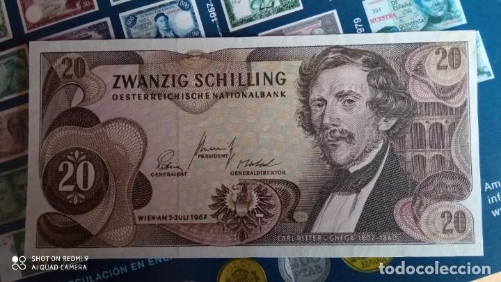 Billetes extranjeros: Billete 20 chelines austriacos 1967 - Foto 2