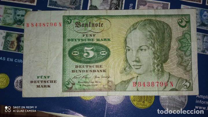 Billetes extranjeros: Billete 5 marcos 1970 - Foto 2