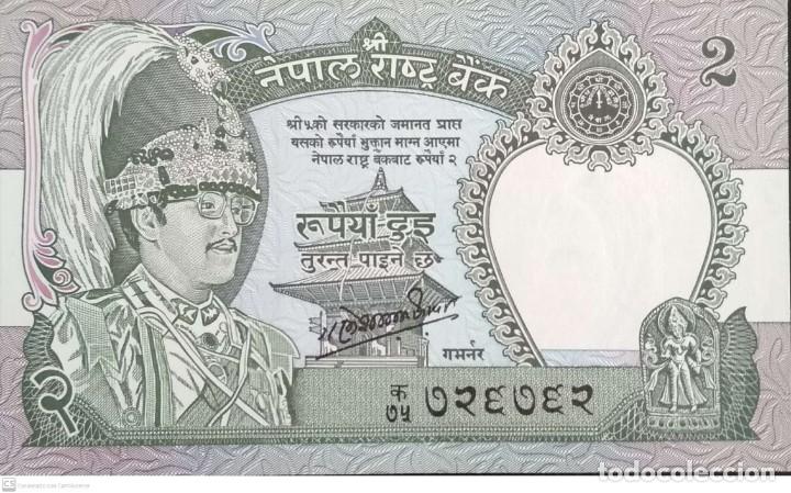 Billetes extranjeros: Billete de Nepal de 2 rupia, sc/plancha - Foto 1