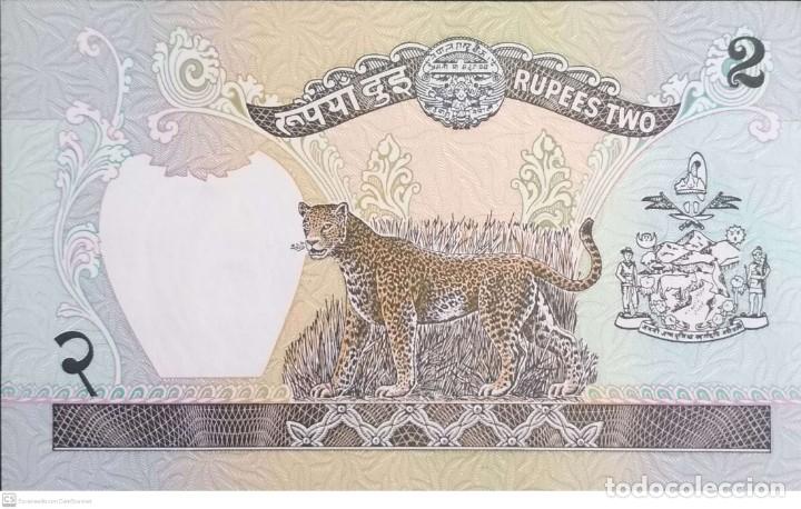 Billetes extranjeros: Billete de Nepal de 2 rupia, sc/plancha - Foto 2