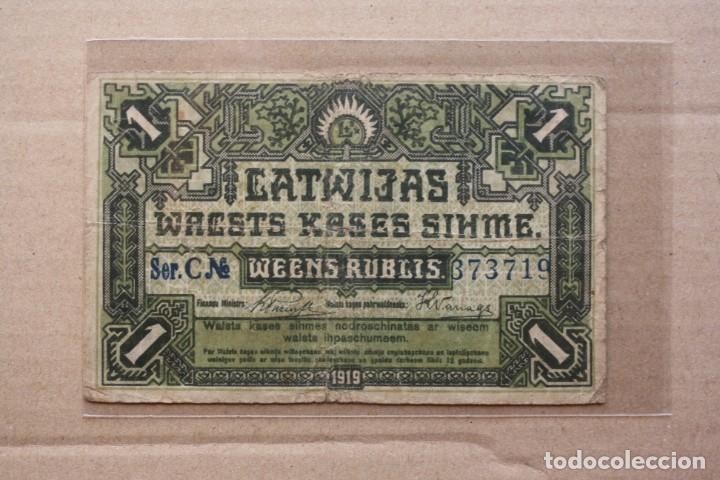 Billetes extranjeros: LETONIA - 1 RUBLO / RUBLIS 1919 BC- - Foto 1