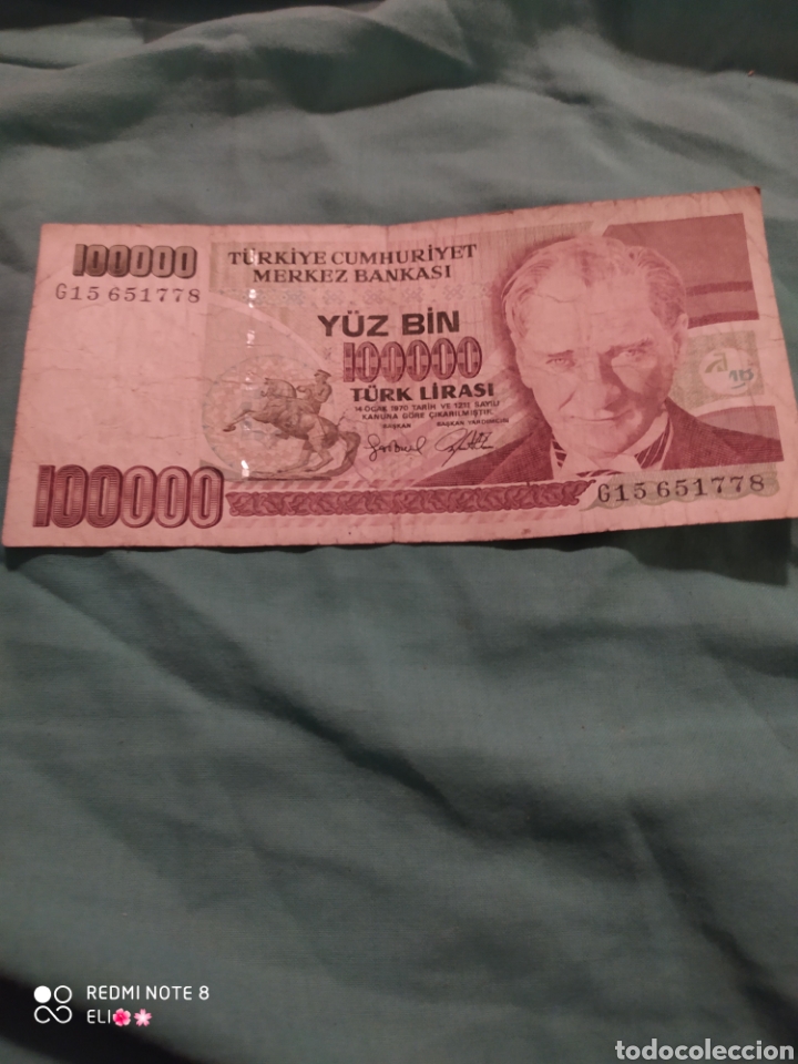 Notas Internacionais: ESTAMOS LIQUIDANDO. 100000 Billete turquia 1970
