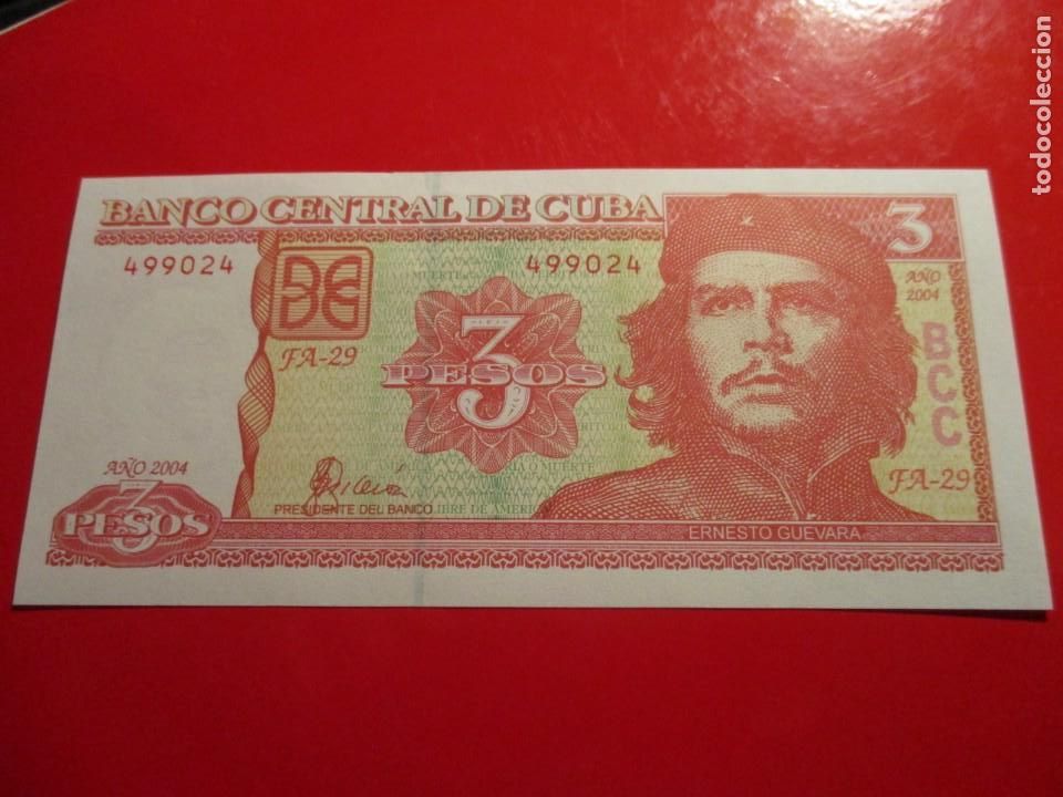 Billetes extranjeros: Cuba. billete de 3 pesos. 2004 - Foto 1