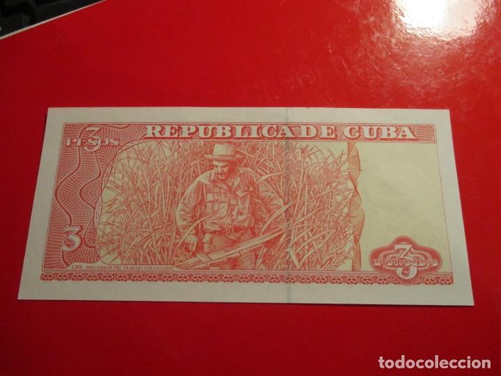 Billetes extranjeros: Cuba. billete de 3 pesos. 2004 - Foto 2