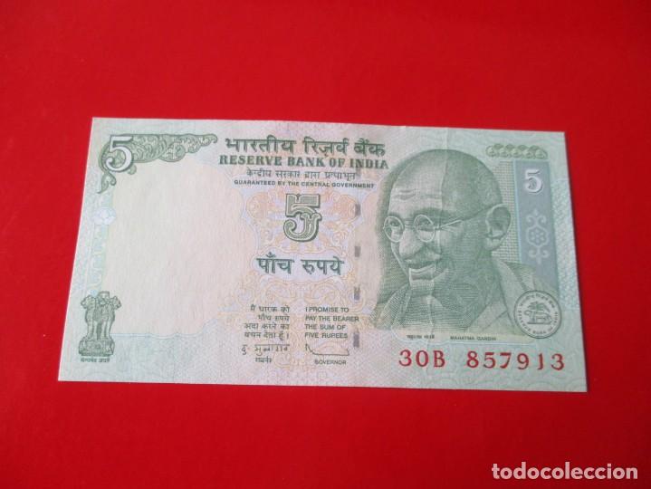 Billetes extranjeros: India. billete de. 5 rupias. - Foto 1
