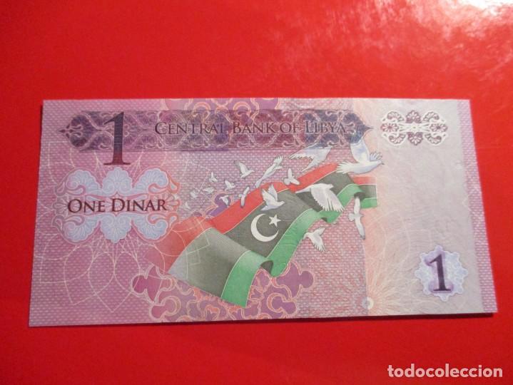 Billetes extranjeros: Libya. billete de 1 dinar 2013 - Foto 1