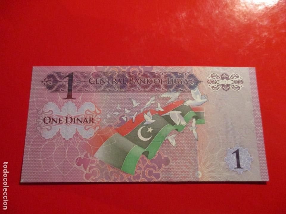 Billetes extranjeros: Libya. billete de 1 dinar 2013 - Foto 2