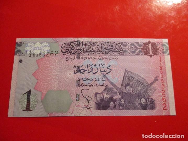 Billetes extranjeros: Libya. billete de 1 dinar 2013 - Foto 1