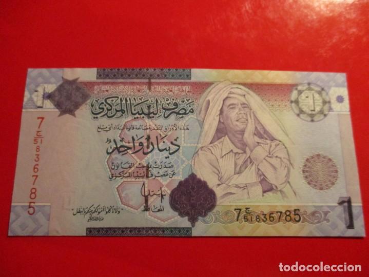 Billetes extranjeros: Libya. billete de 1 dinar 2009 - Foto 1