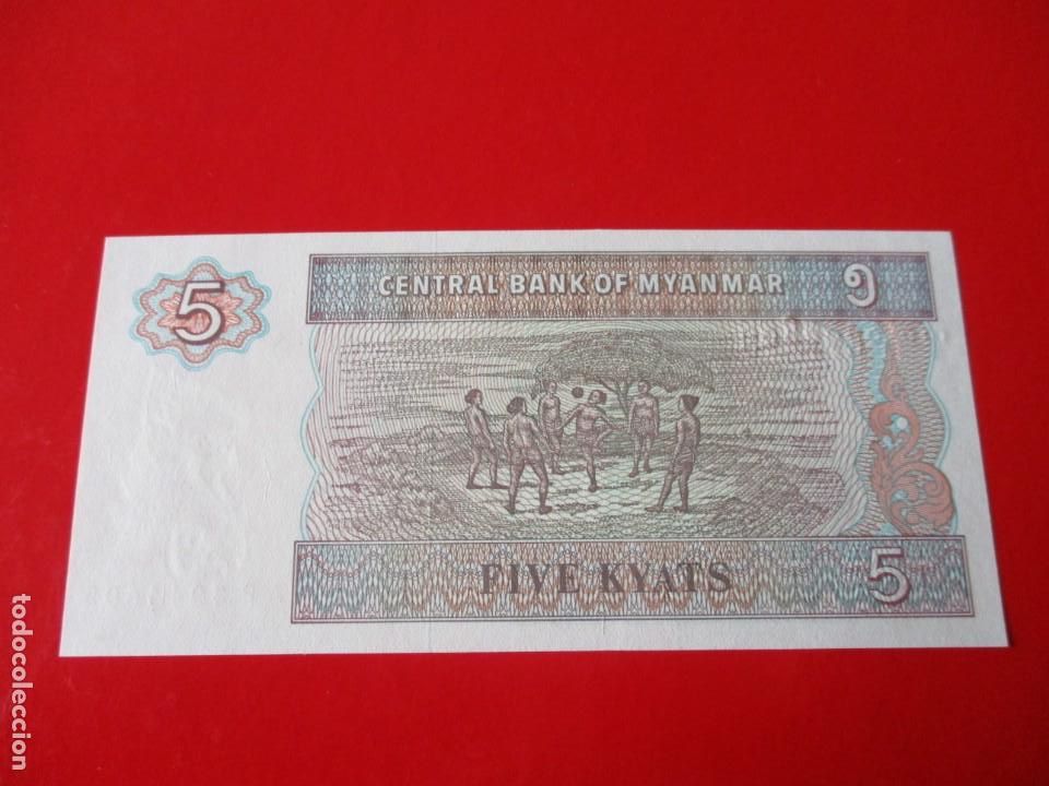 Billetes extranjeros: Myanmar. billete de 5 kyats - Foto 2