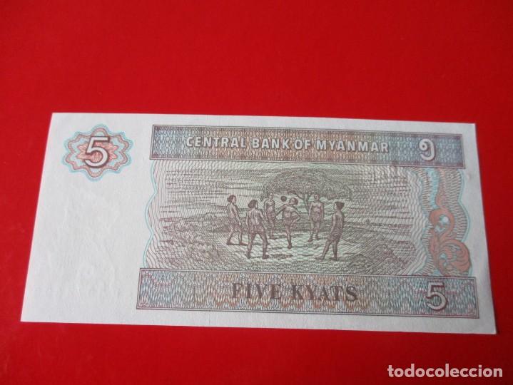 Billetes extranjeros: Myanmar. billete de 5 kyats - Foto 2
