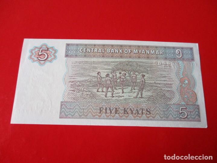 Billetes extranjeros: Myanmar. billete de 5 kyats - Foto 2