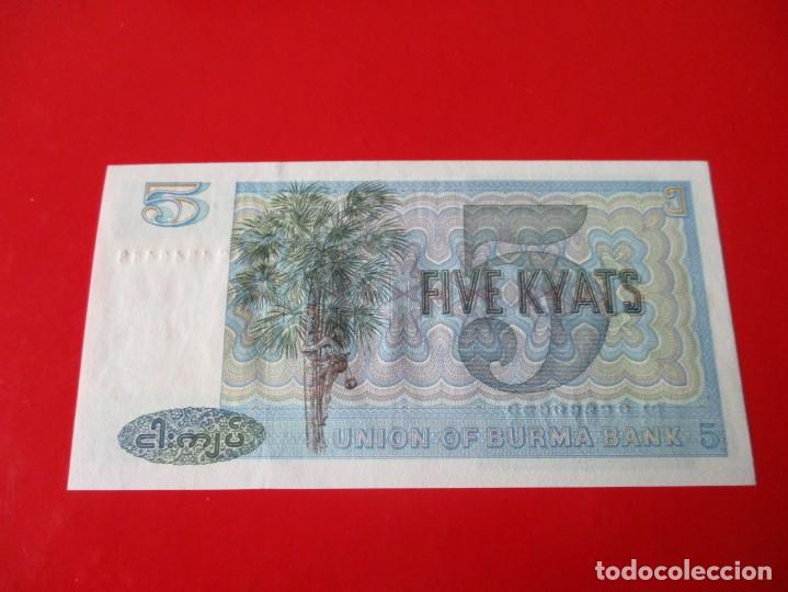 Billetes extranjeros: Myanmar. billete de 5 kyats - Foto 2