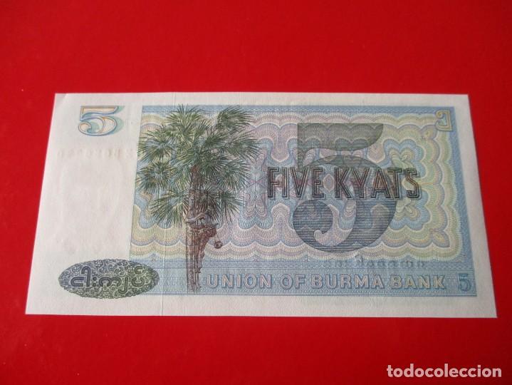 Billetes extranjeros: Myanmar. billete de 5 kyats - Foto 2