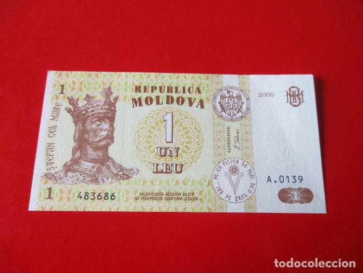 Billetes extranjeros: Moldavia. billete de 1 leu 2006 - Foto 1