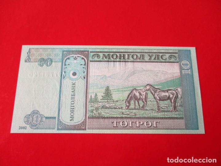 Billetes extranjeros: Mongolia. billete de 10 tugrik 2002 - Foto 2