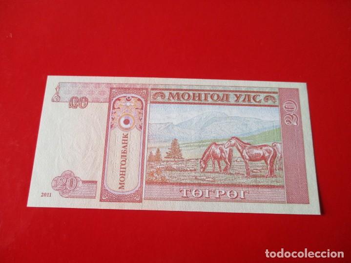 Billetes extranjeros: Mongolia. billete de 20 tugrik 2011 - Foto 2