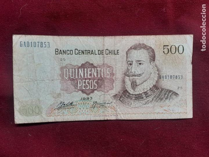 Billetes extranjeros: Chile. 500 pesos de 1993 - Foto 1