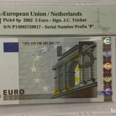 Billetes extranjeros: 5 EUROS HOLANDA 2002 CERTIFICADO PMG 68