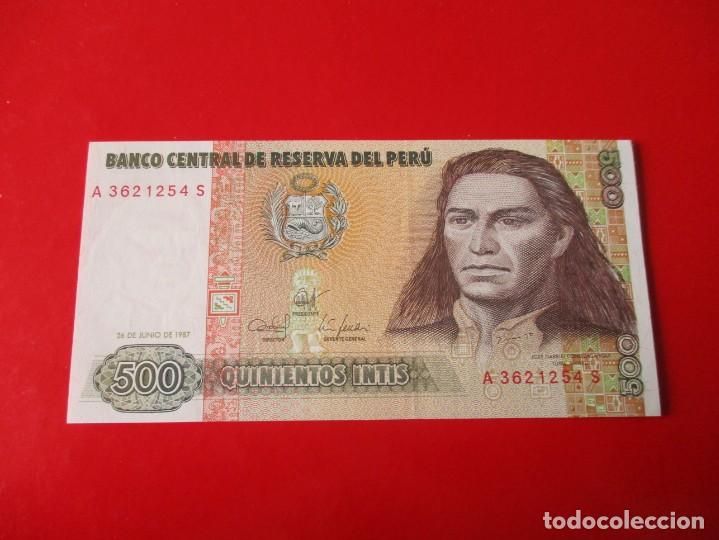 Billetes extranjeros: Peru. billete de 500 intis. 1987 - Foto 1