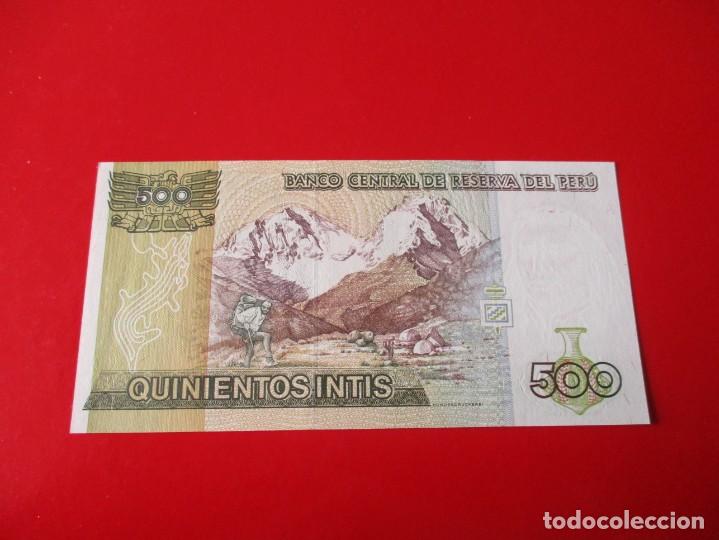 Billetes extranjeros: Peru. billete de 500 intis. 1987 - Foto 2