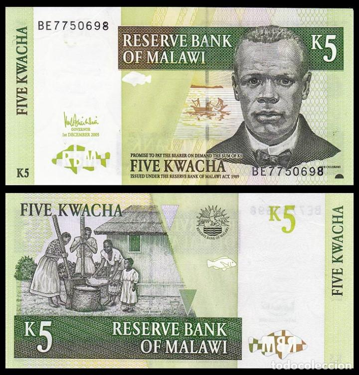 Billetes extranjeros: MALAWI: 5 kwacha. SC: UNC. - Foto 1