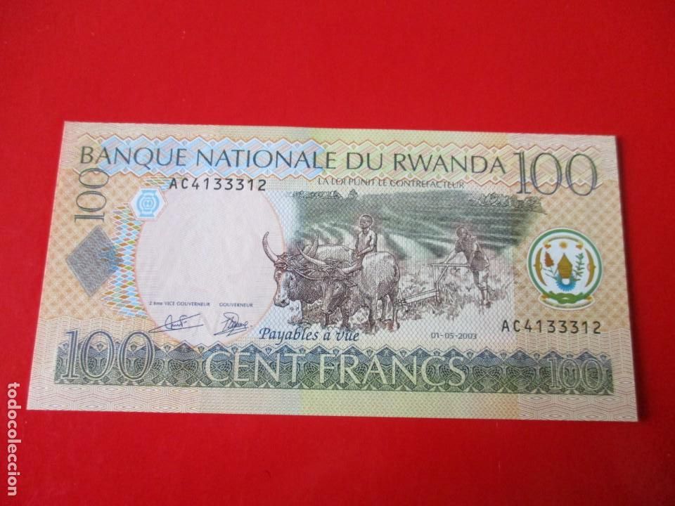 Billetes extranjeros: Rwanda. billete de 100 francos 2003 - Foto 1