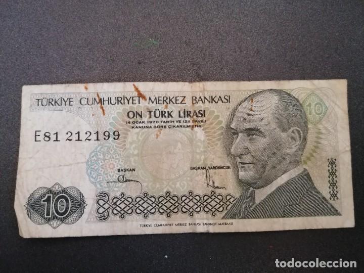 Billetes extranjeros: Billetes de Turqu&iacute;a a&ntilde;o 1970 - Foto 1
