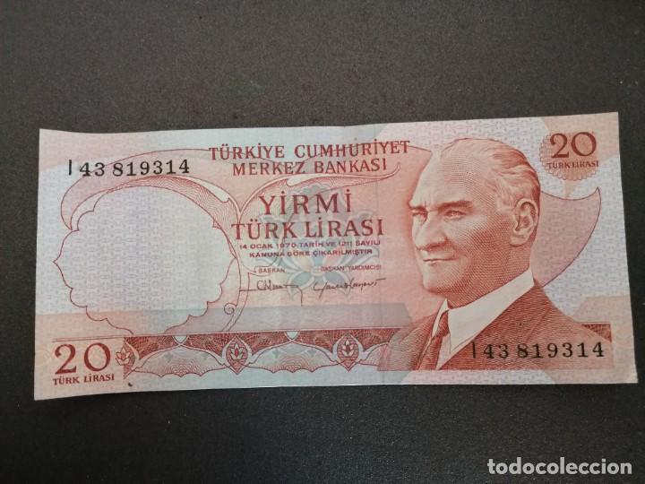 Billetes extranjeros: Billetes de Turqu&iacute;a a&ntilde;o 1970 - Foto 3