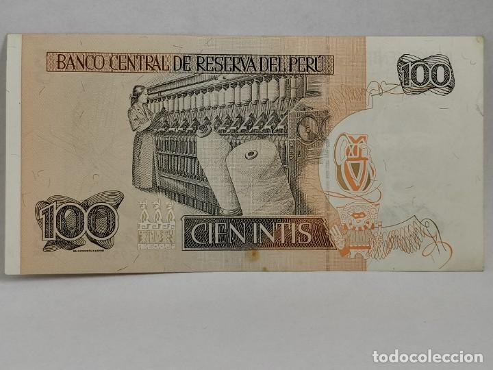 Billetes extranjeros: Billete Per&uacute;. 100 Intis. 1987. - Foto 2
