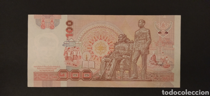 Billetes extranjeros: 100 bath Tailandia - Foto 2