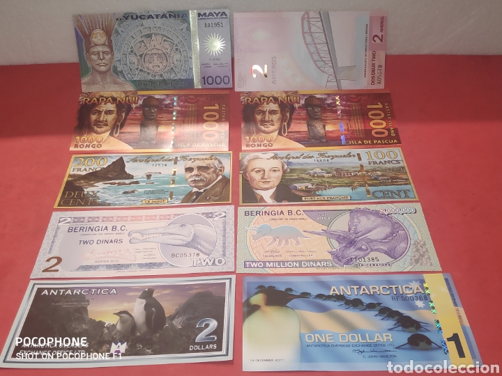 Billetes extranjeros: Lote 10 de billetes pol&iacute;meros - Foto 1