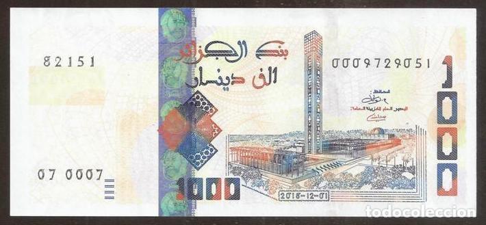 Billetes extranjeros: ARGELIA. 1000 dinars 2018 (2019). S/C - Foto 1