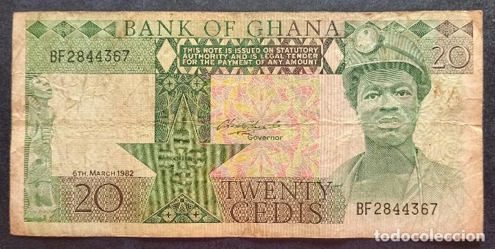 Billetes extranjeros: GHANA BILLETE DE 20 CEDIS DE 1982 - Foto 1